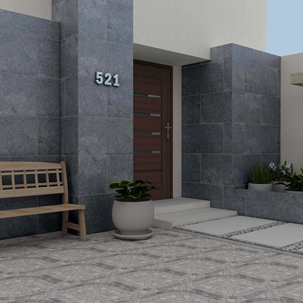 [PT459VULKNE1A] Piso Porcelánico Tecnopiso 45x90 Vulkan Negro